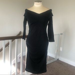 Off-The-Shoulder Lace Maternity Dress